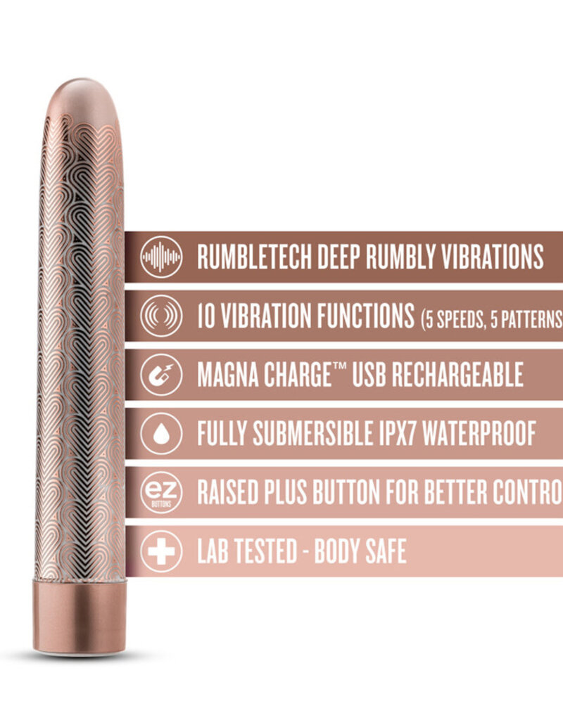 Blush Novelties The Collection Lattice 7" Rechargeable Vibe Rose Gold