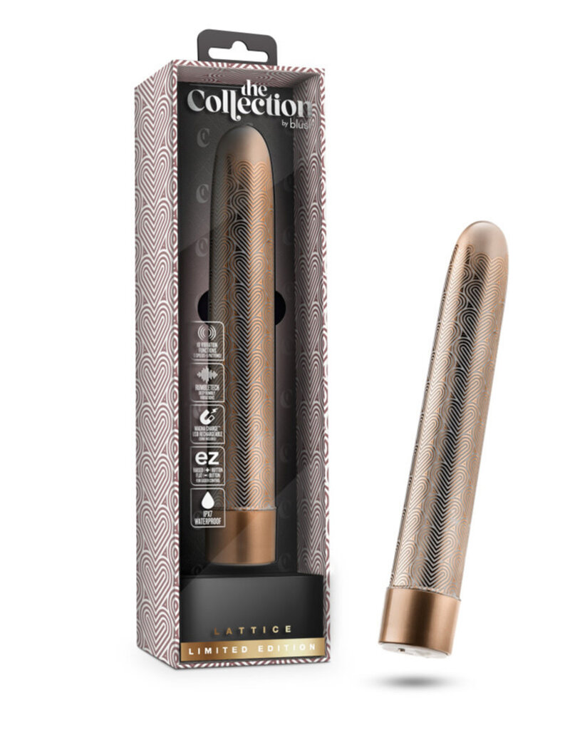 Blush Novelties The Collection Lattice 7" Rechargeable Vibe Rose Gold