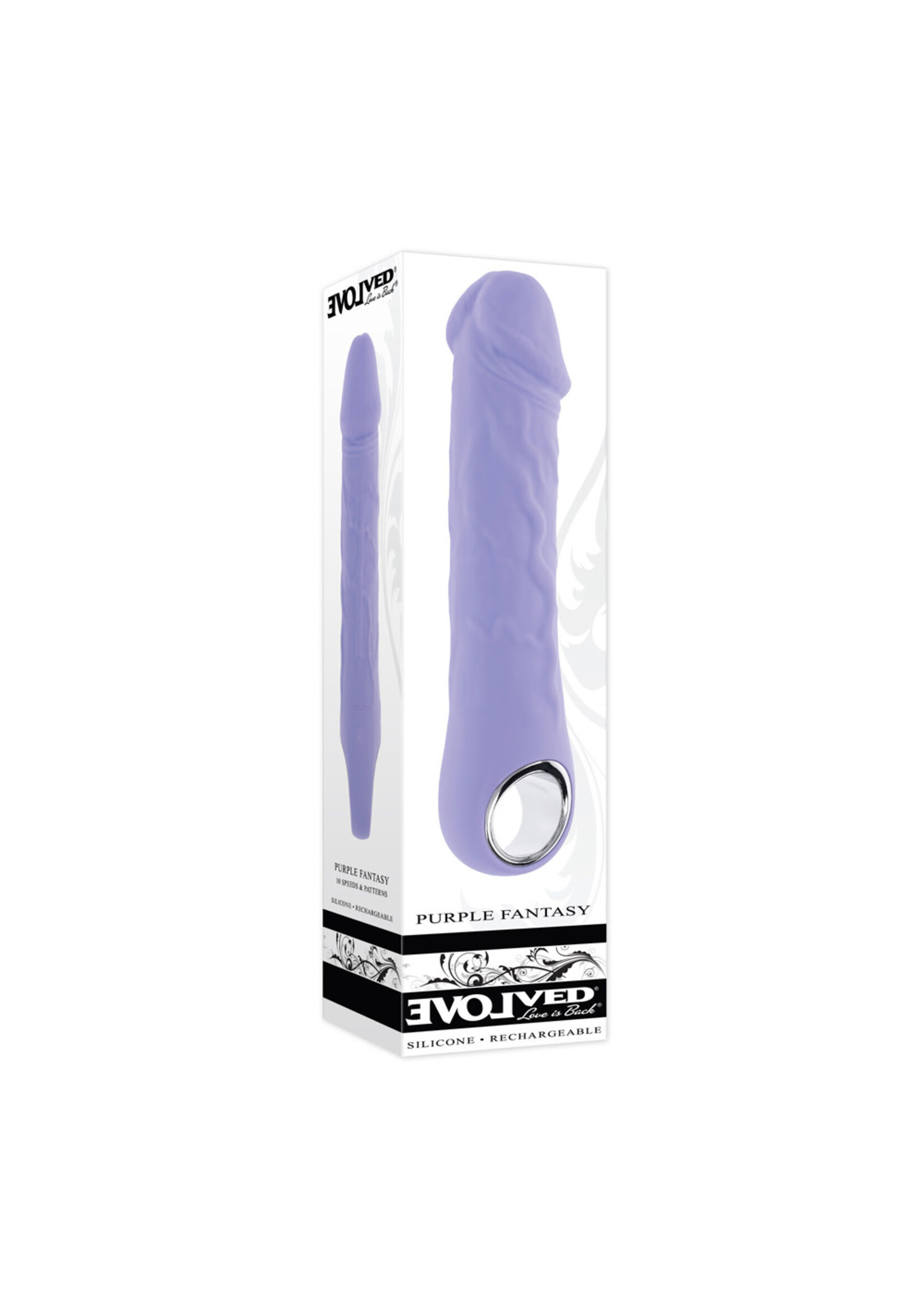 Evolved Novelties Purple Fantasy Rechargeable Silicone Vibrator - Purple