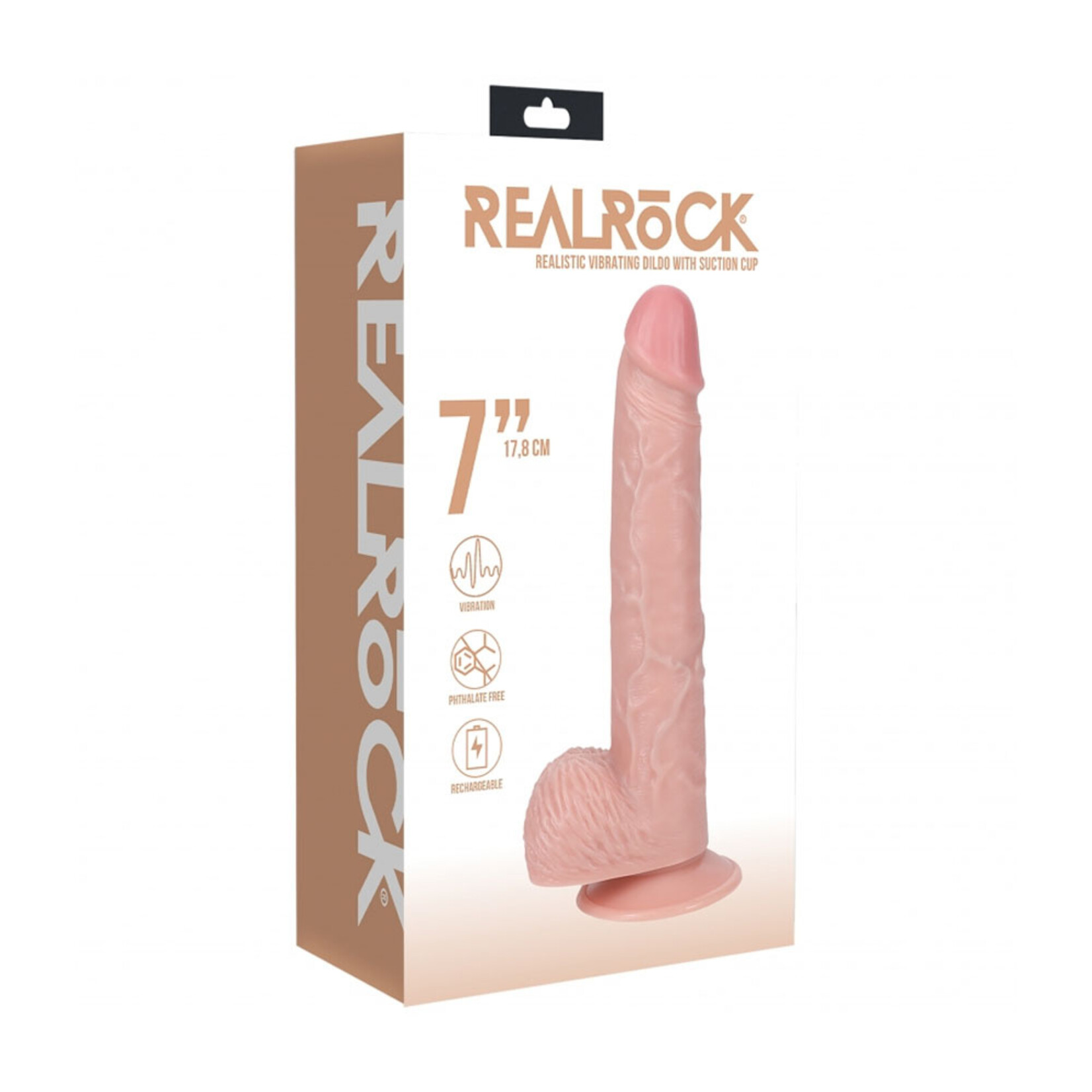 Shots RealRock RealRock Realistic Vibrating Dildo with Suction Cup