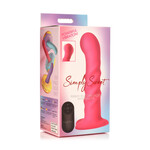 Curve Toys Simply Sweet 21X Vibrating Ribbed Silicone Dildo With Remote Pink