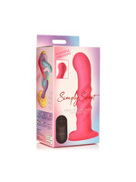 Curve Toys Simply Sweet 21X Vibrating Ribbed Silicone Dildo With Remote Pink