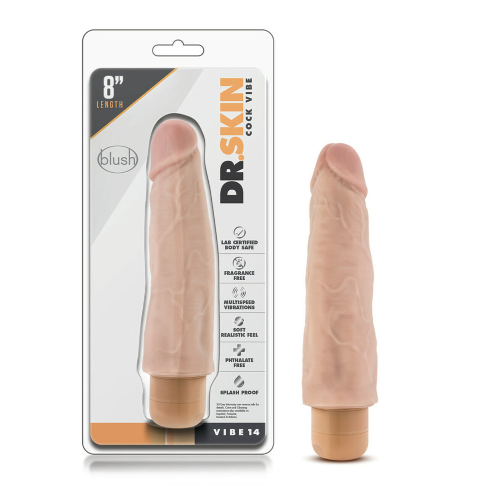 Blush Novelties Dr. Skin - Cock Vibe 14 - 8 Inch Vibrating Cock