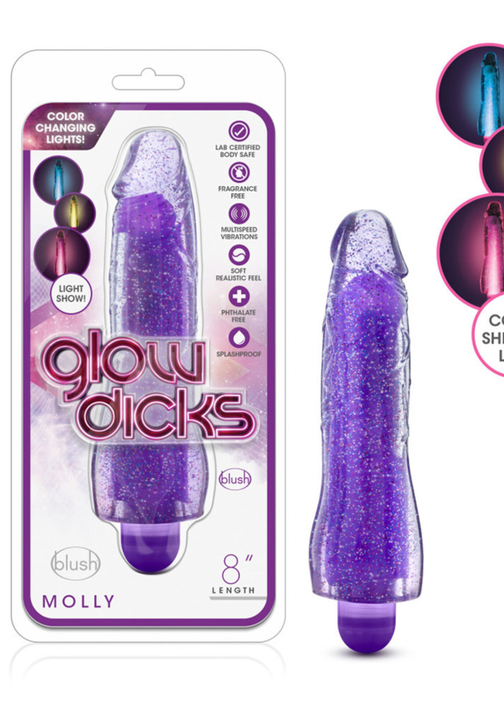 Blush Novelties Glow Dicks Molly Glitter Vibrator