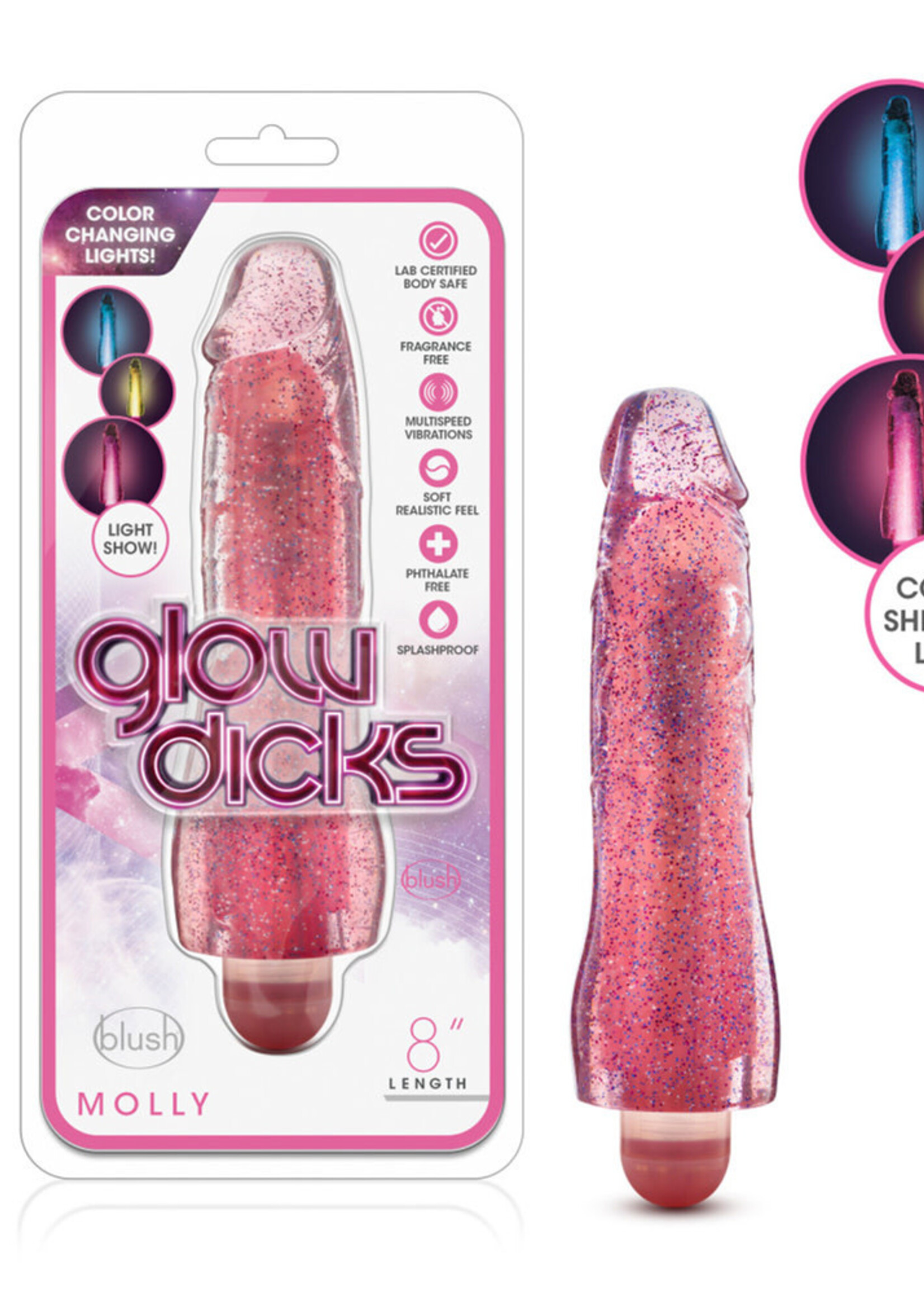 Blush Novelties Glow Dicks Molly Glitter Vibrator