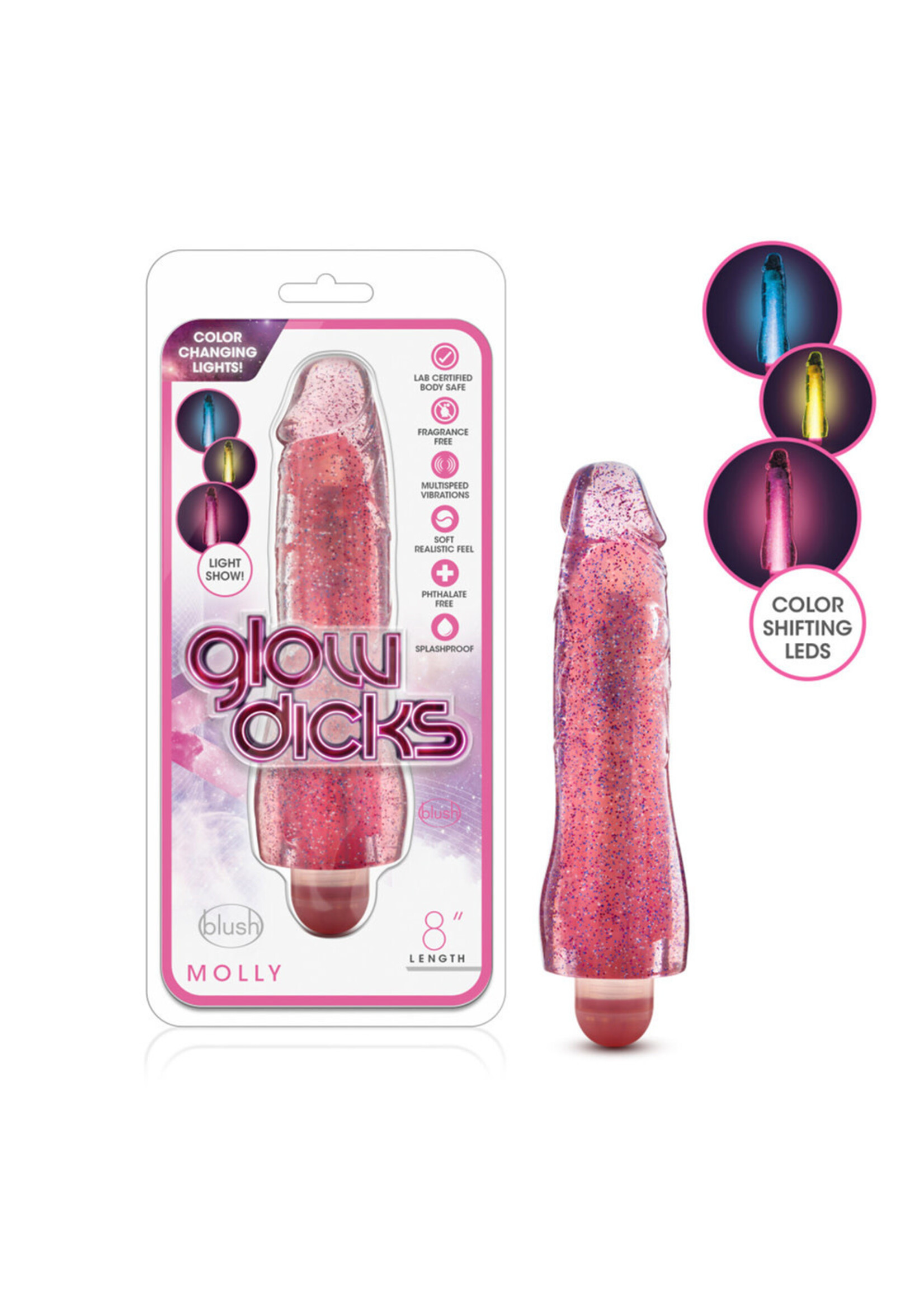Blush Novelties Glow Dicks Molly Glitter Vibrator
