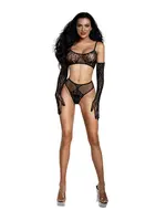 Dreamgirl Lace Bralette Set With Gloves - OS