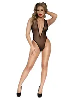 Dreamgirl Mesh Deep v Pull on Teddy - OS