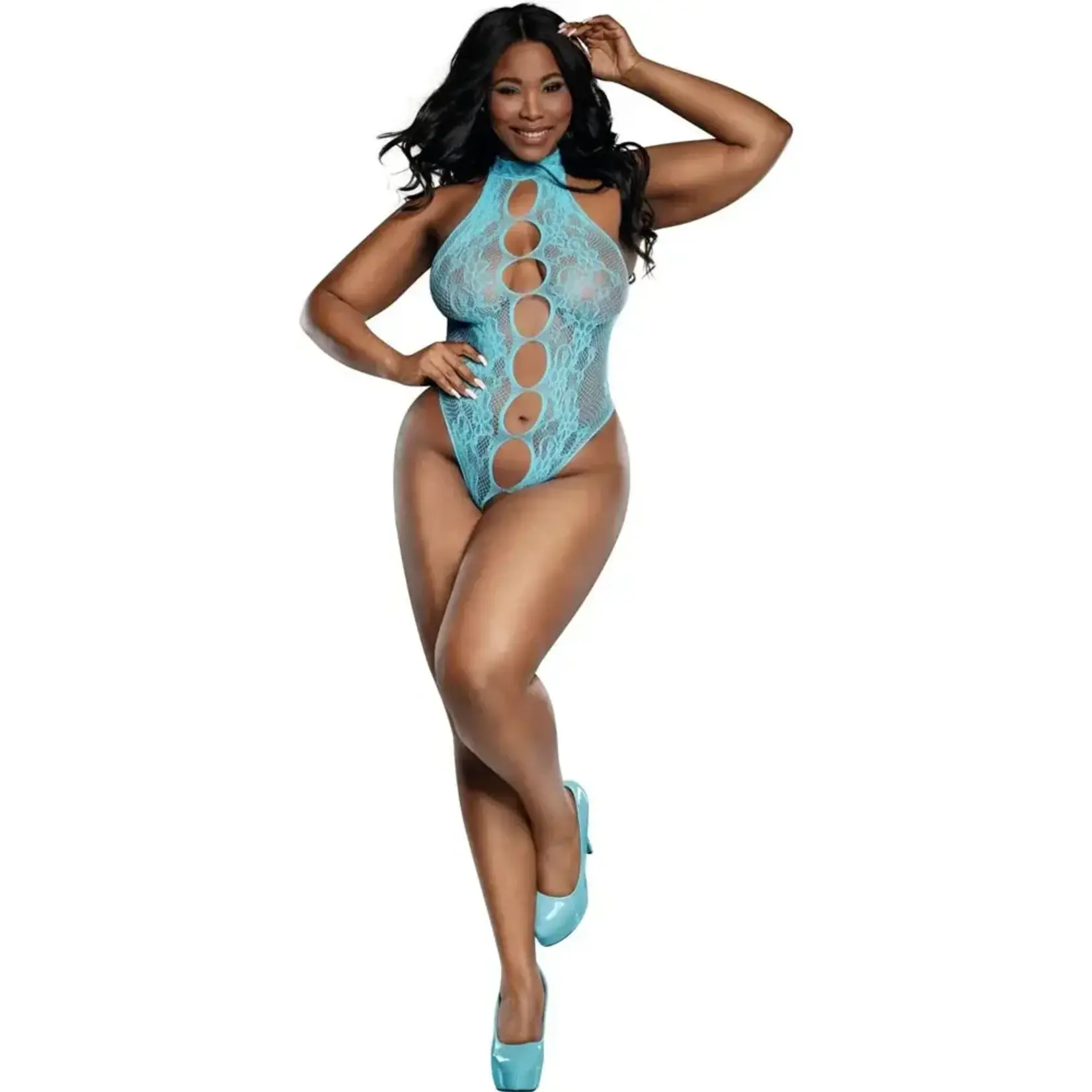 Dreamgirl Peek a Boo Madame Teddy - Curvy Queen Size