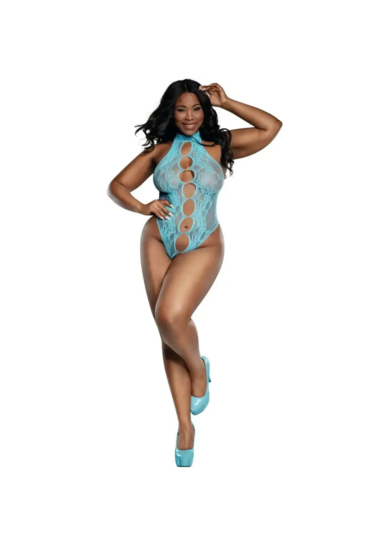 Dreamgirl Peek a Boo Madame Teddy - Curvy Queen Size