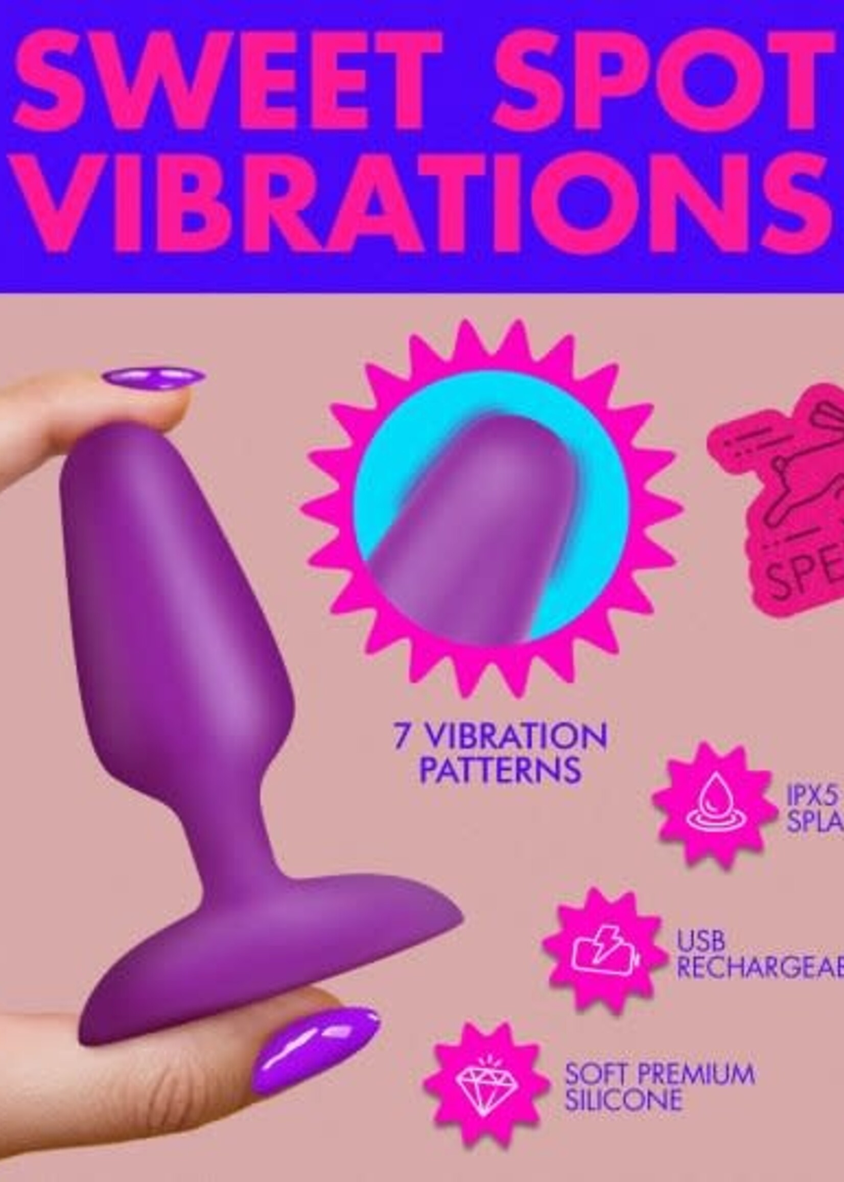 XR Brands Bang Bang! Flexible Vibrating Silicone Butt Plug