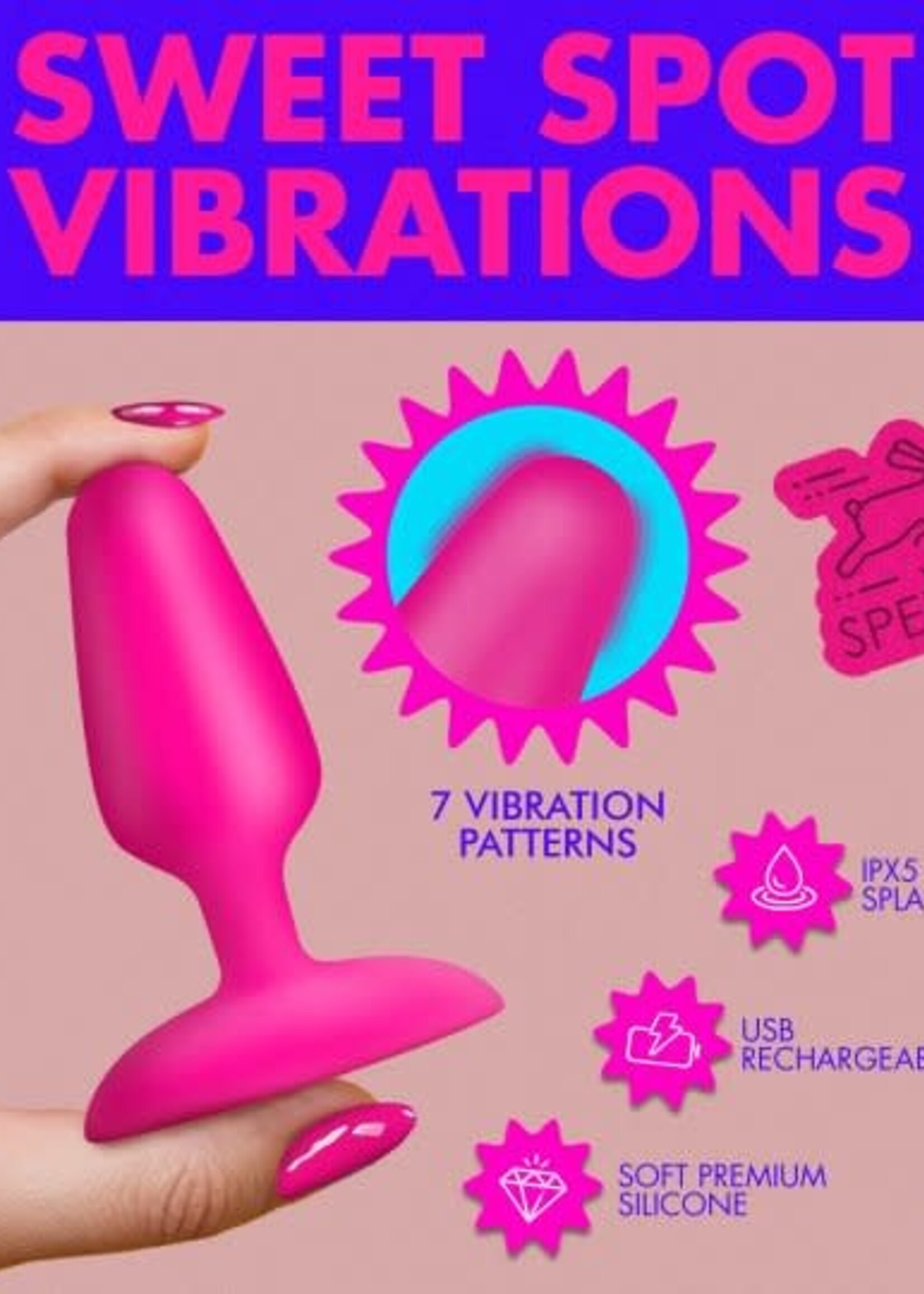 XR Brands Bang Bang! Flexible Vibrating Silicone Butt Plug
