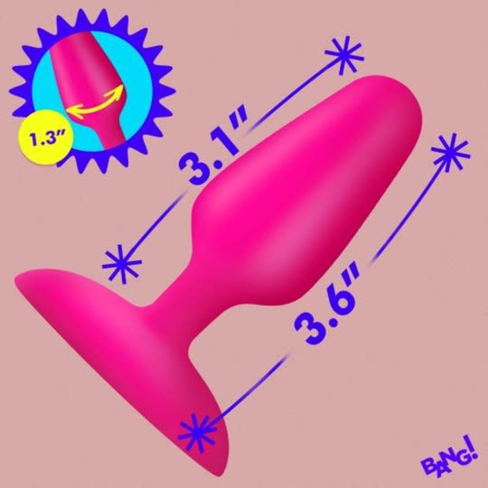 XR Brands Bang Bang! Flexible Vibrating Silicone Butt Plug