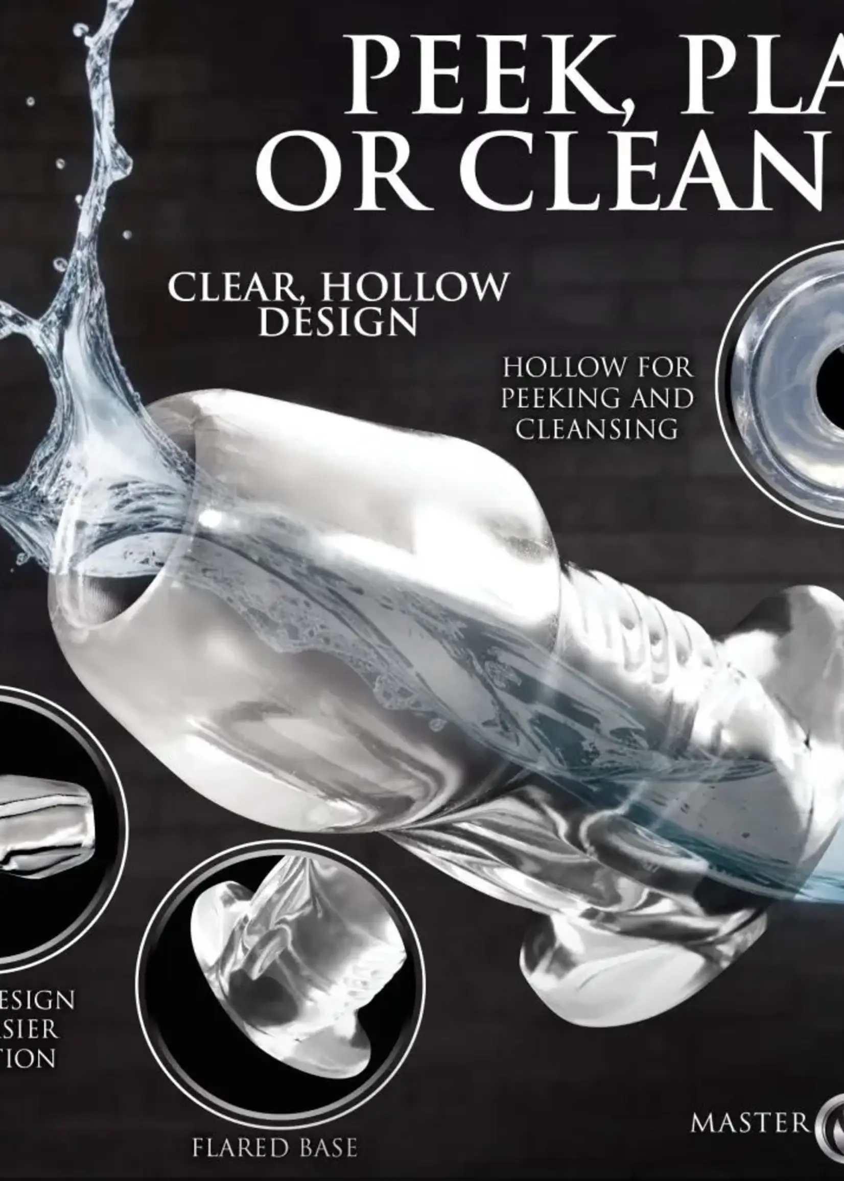 XR Brands Master Series Master Series Dicked Hollow Anal Plug - Clear