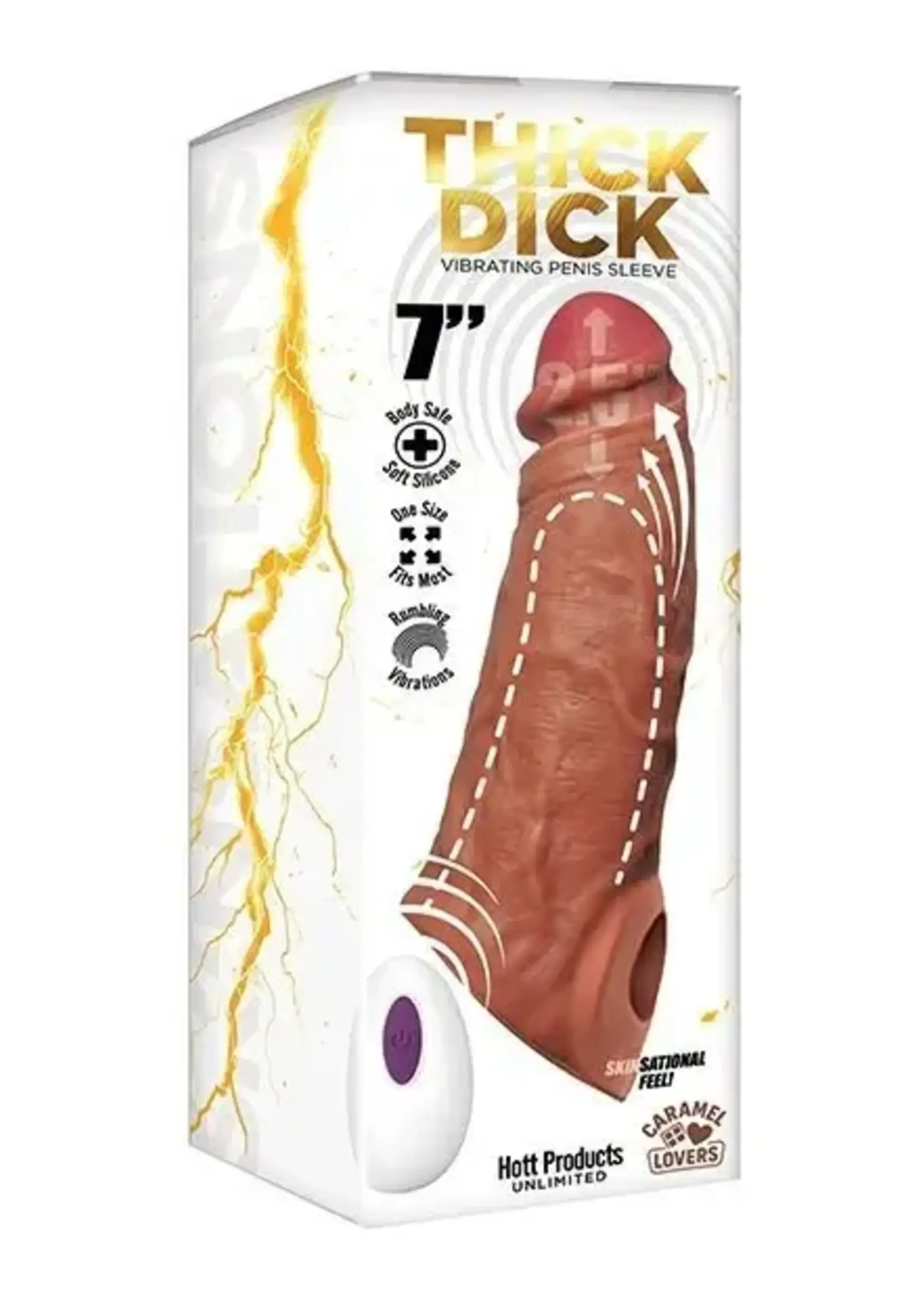 HOTT PRODUCTS Skinsations Thick Dick Vibrating Sleeve