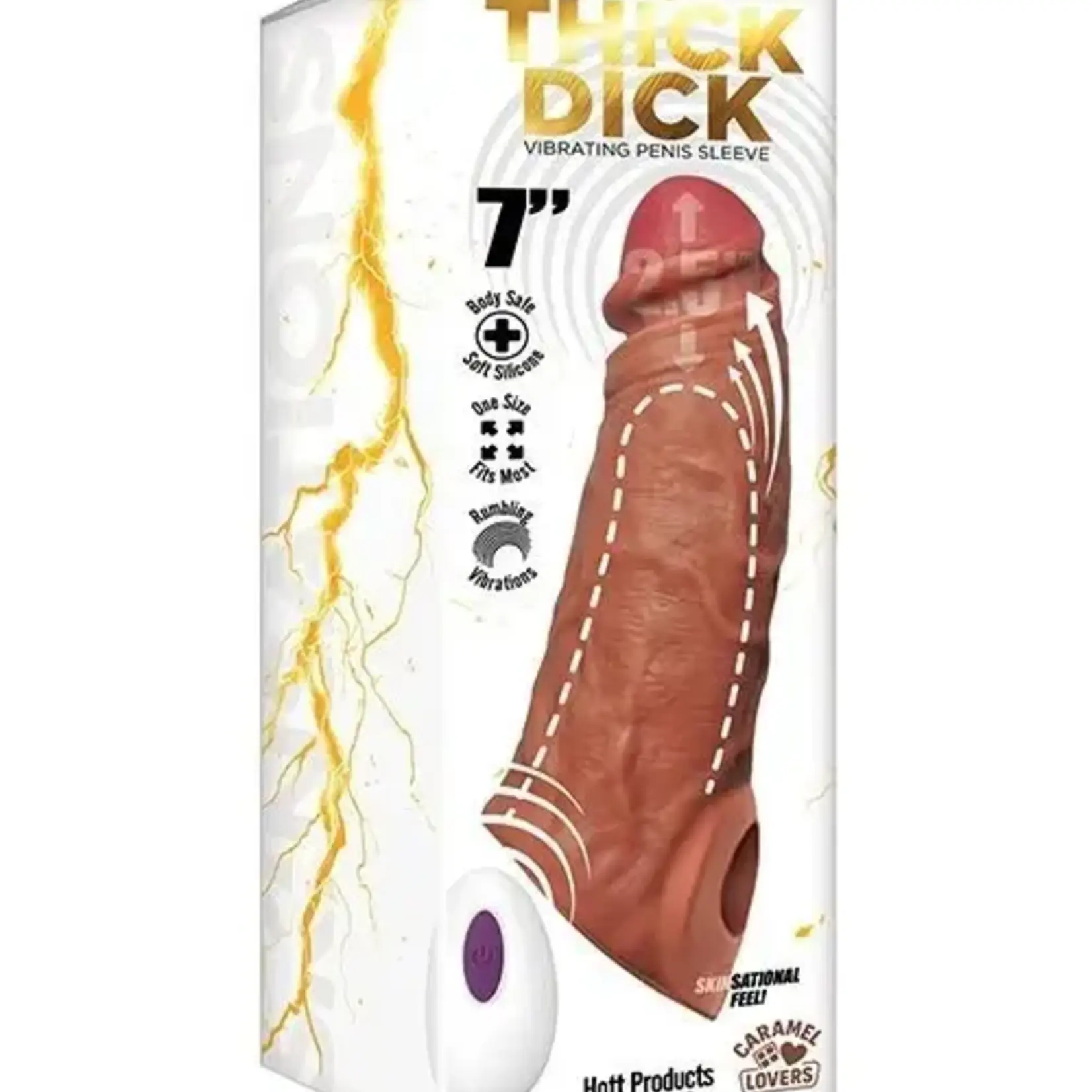 HOTT PRODUCTS Skinsations Thick Dick Vibrating Sleeve