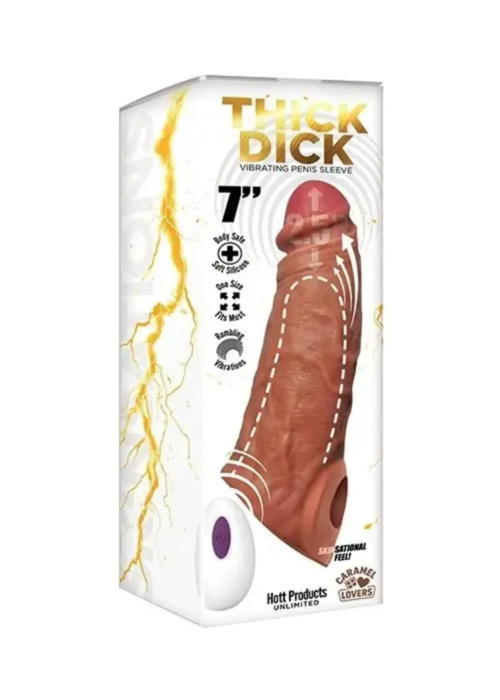 HOTT PRODUCTS Skinsations Thick Dick Vibrating Sleeve