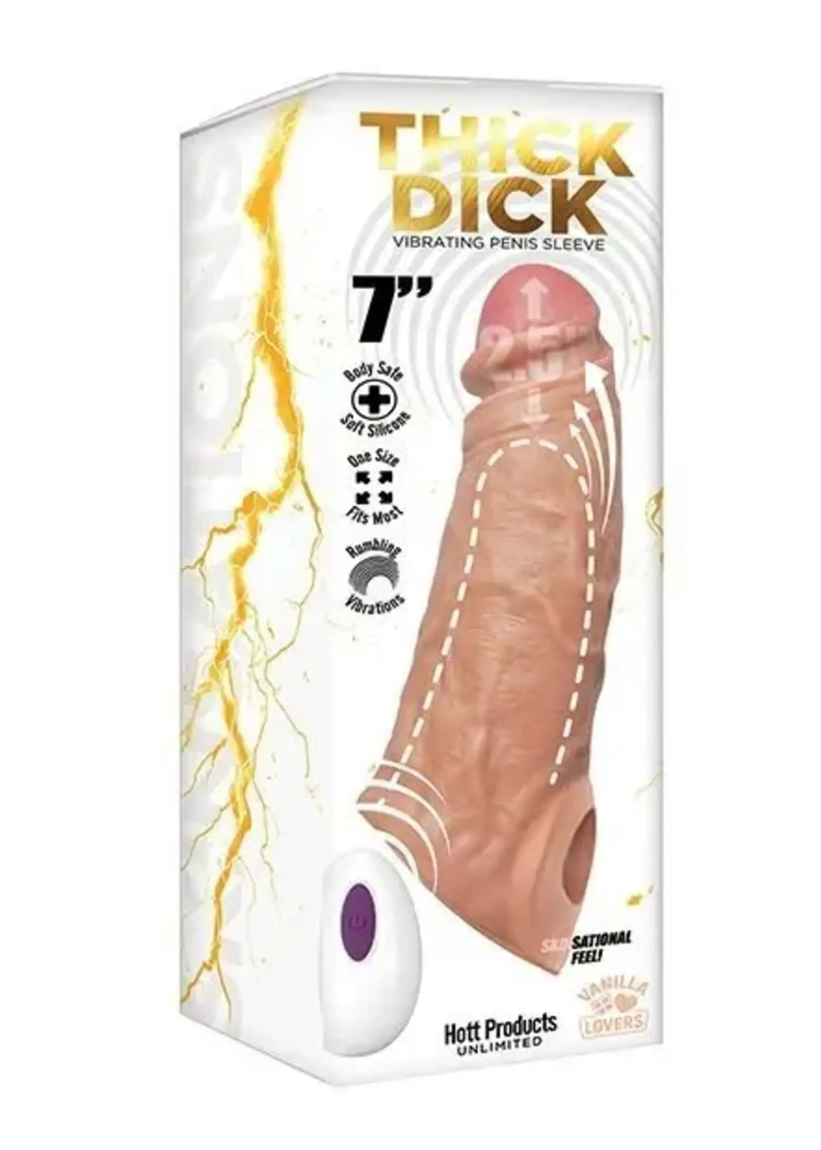 HOTT PRODUCTS Skinsations Thick Dick Vibrating Sleeve