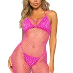 Leg Avenue Leg Avenue Woven Twist Net Backless Maxi Dress - OS