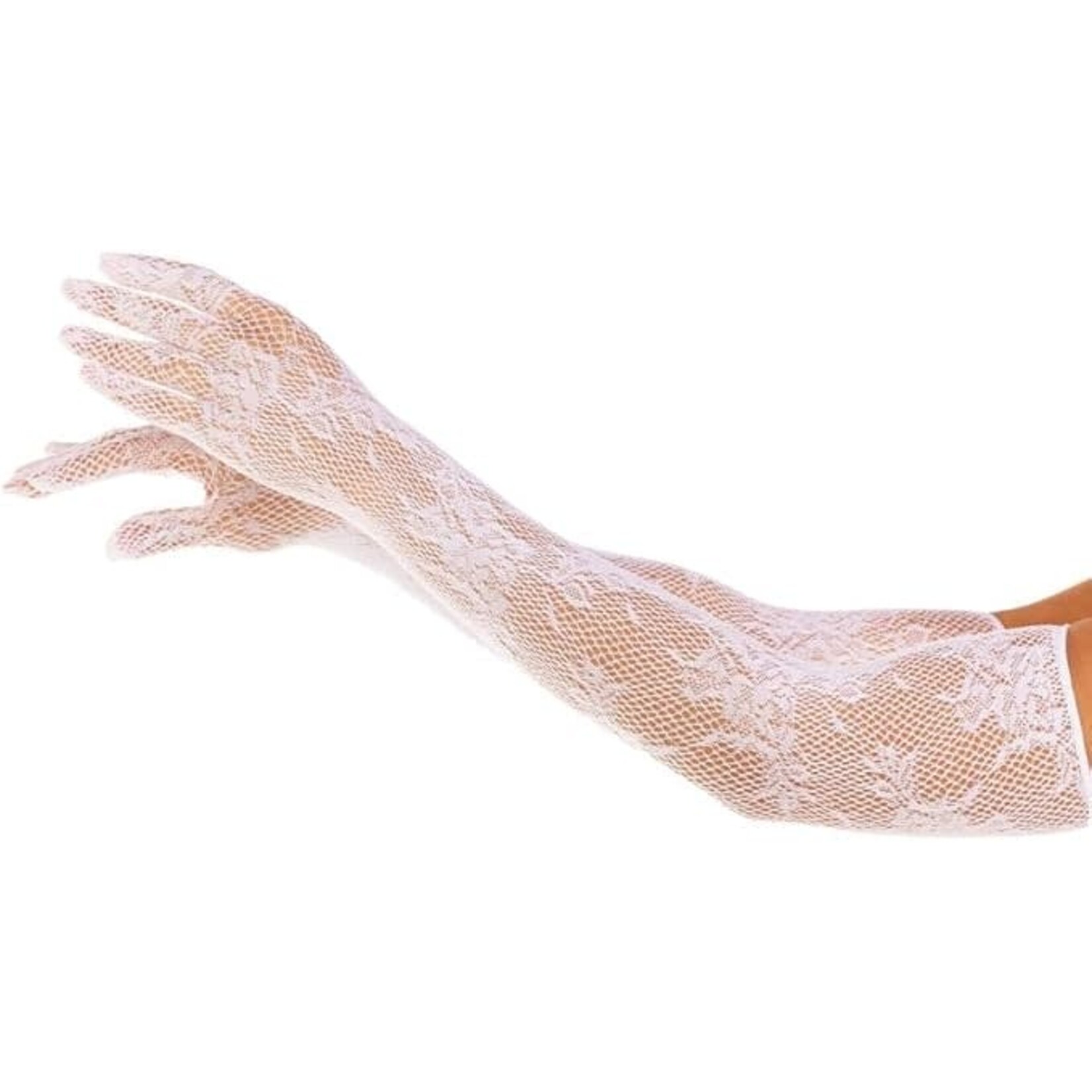 Leg Avenue Leg Avenue Seamless Opera Length Floral Net Gloves - OS