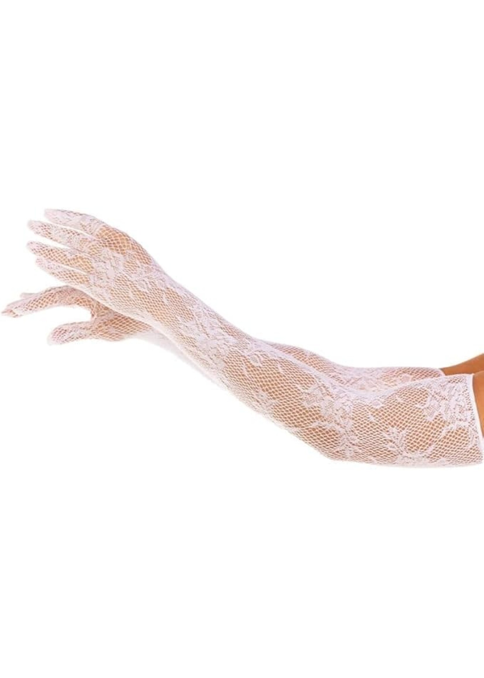 Leg Avenue Leg Avenue Seamless Opera Length Floral Net Gloves - OS