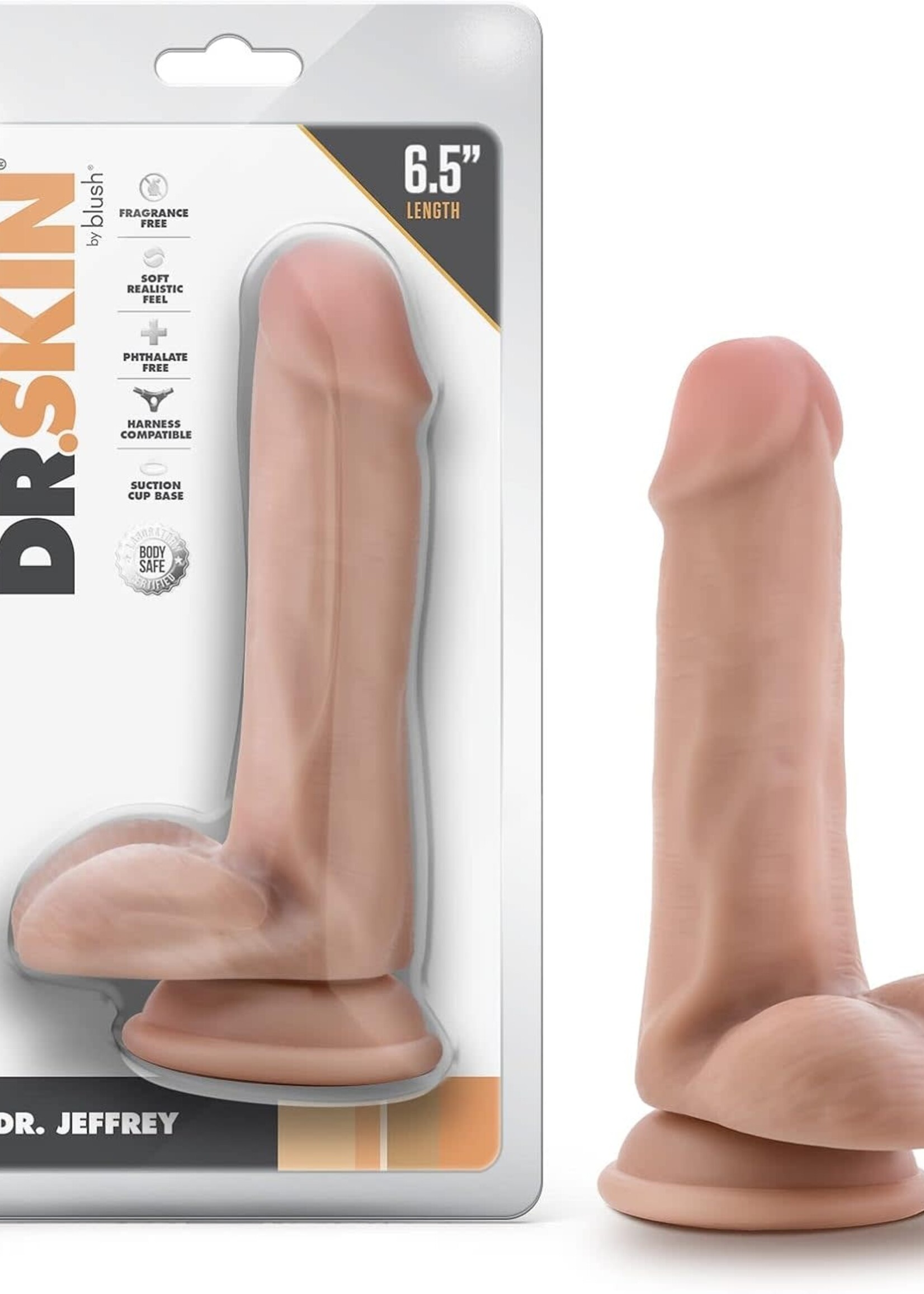 Blush Novelties Dr. Skin - Dr. Jeffrey - 6.5 Inch Dildo With Balls