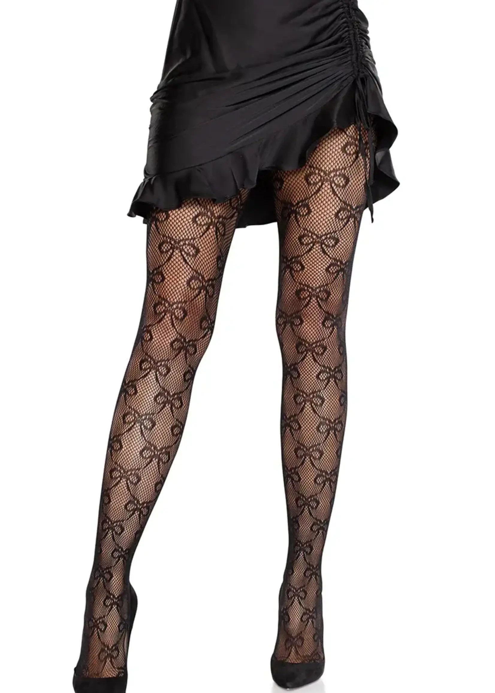 Leg Avenue Leg Avenue Bow Net Tights- O/S