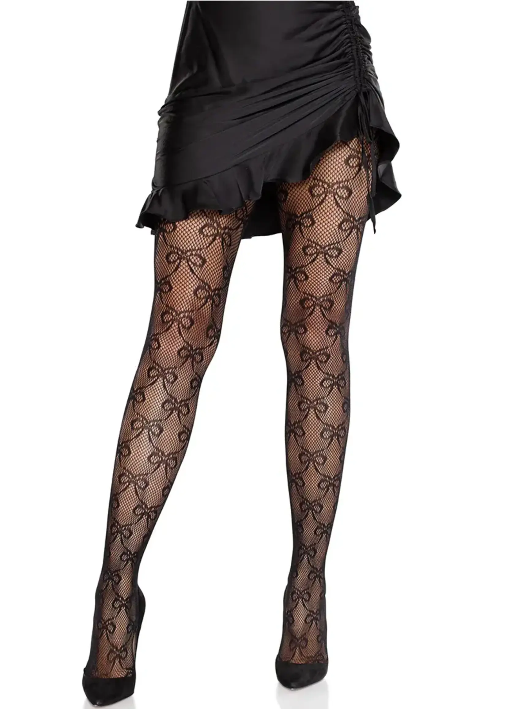 Leg Avenue Leg Avenue Bow Net Tights- O/S