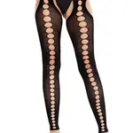 Leg Avenue Leg Avenue Seamless Opaque Cut-Out Footless Suspender Hose - O/S