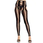 Leg Avenue Leg Avenue Seamless Opaque Cut-Out Footless Suspender Hose - O/S