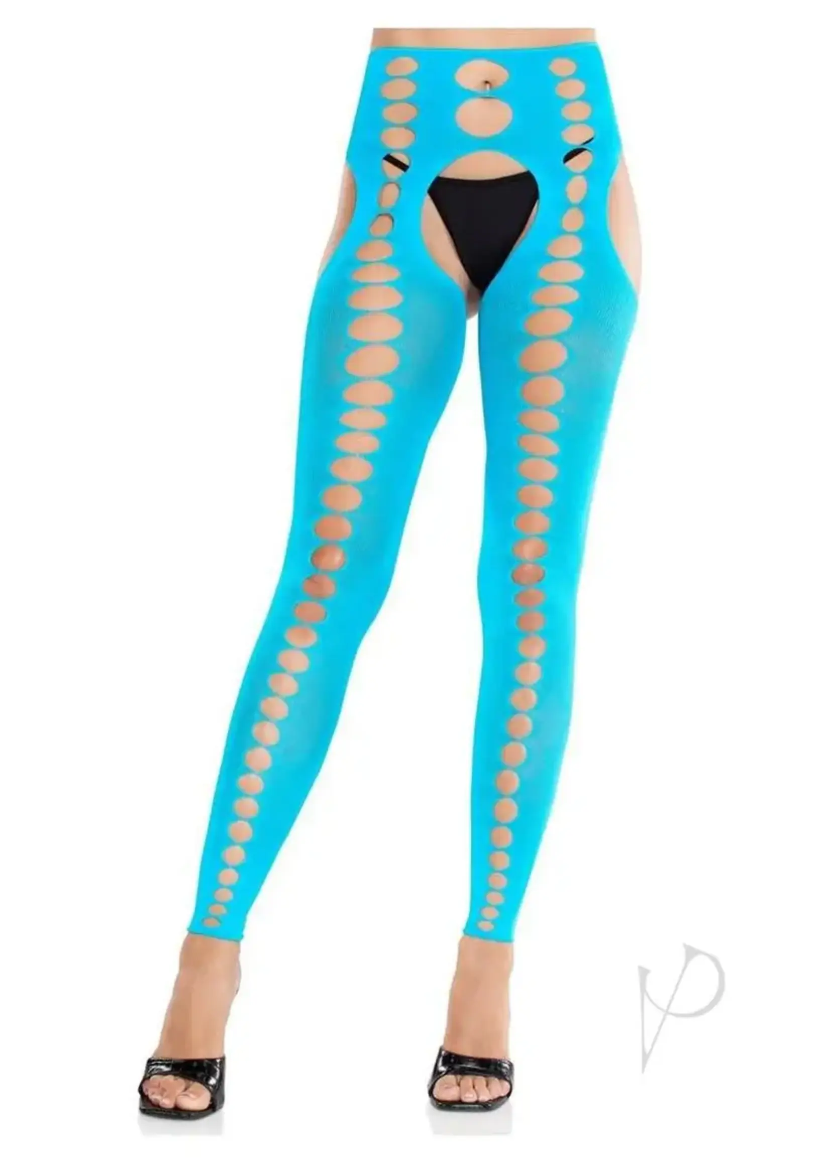 Leg Avenue Leg Avenue Seamless Opaque Cut-Out Footless Suspender Hose - O/S