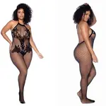 Mapale Vino Noir Floral Fishnet Bodystocking