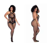 Mapale Vino Noir Floral Fishnet Bodystocking