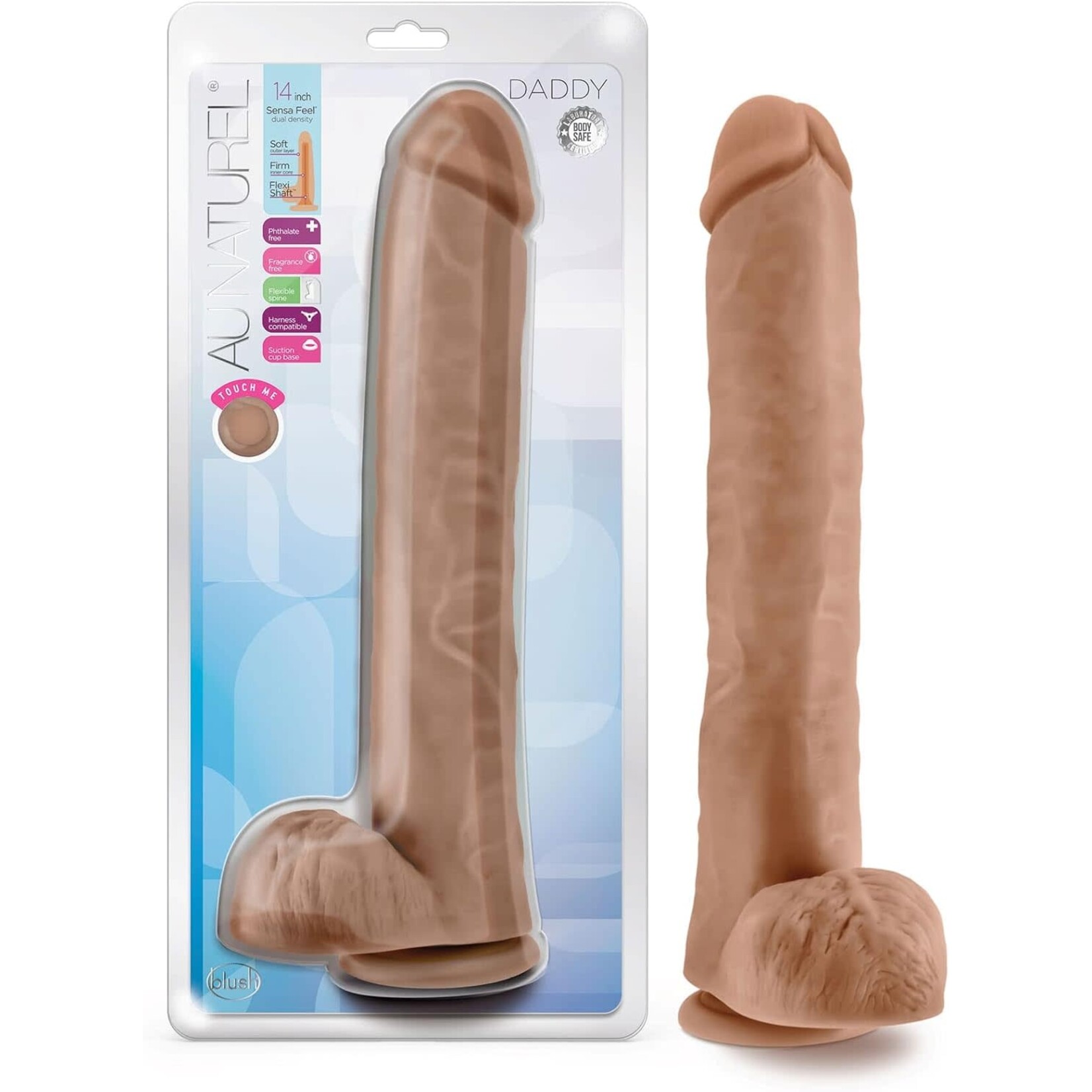 Blush Au Naturel - Daddy - 14 Inch Sensa Feel Dual Density Dildo