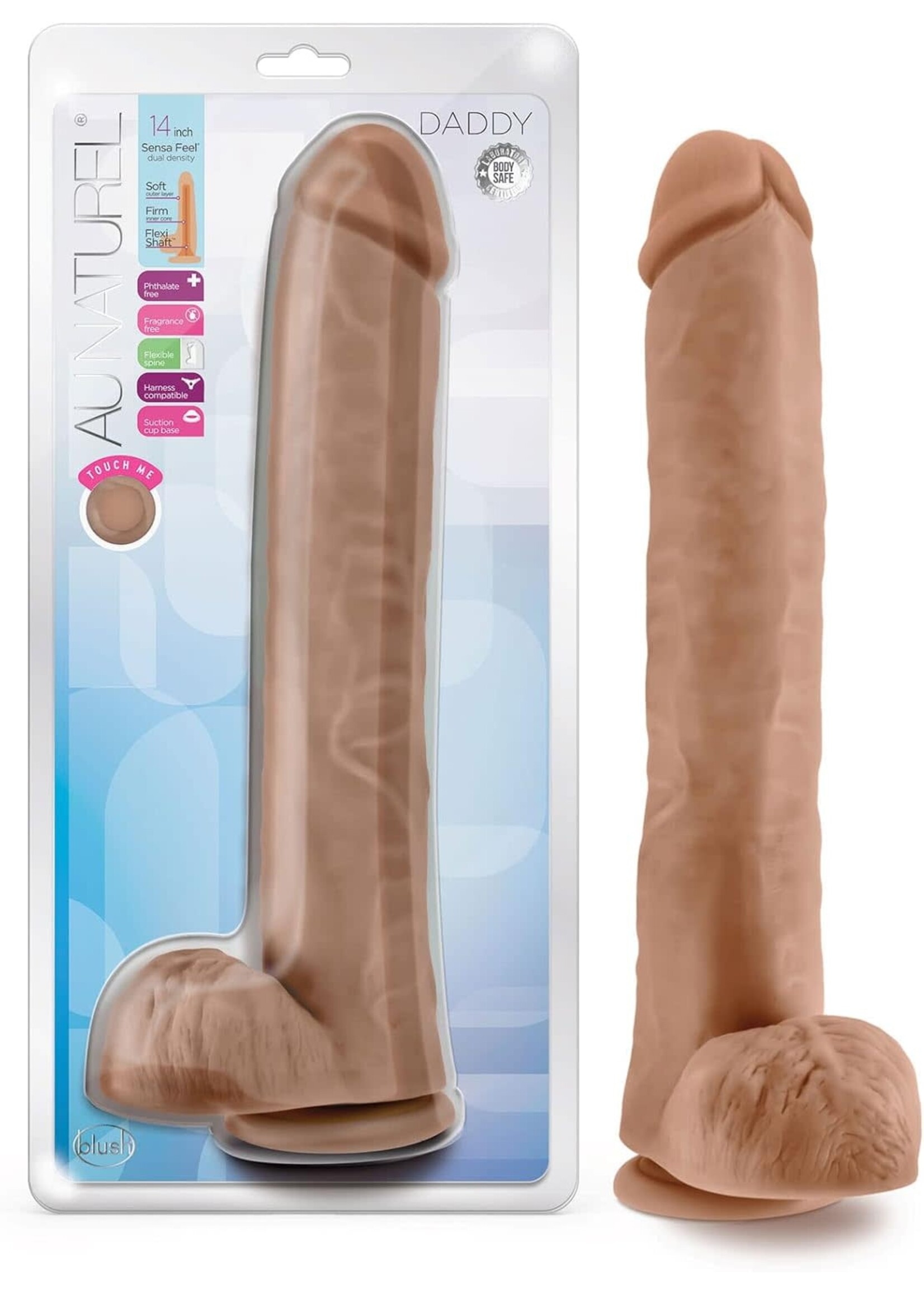 Blush Au Naturel - Daddy - 14 Inch Sensa Feel Dual Density Dildo