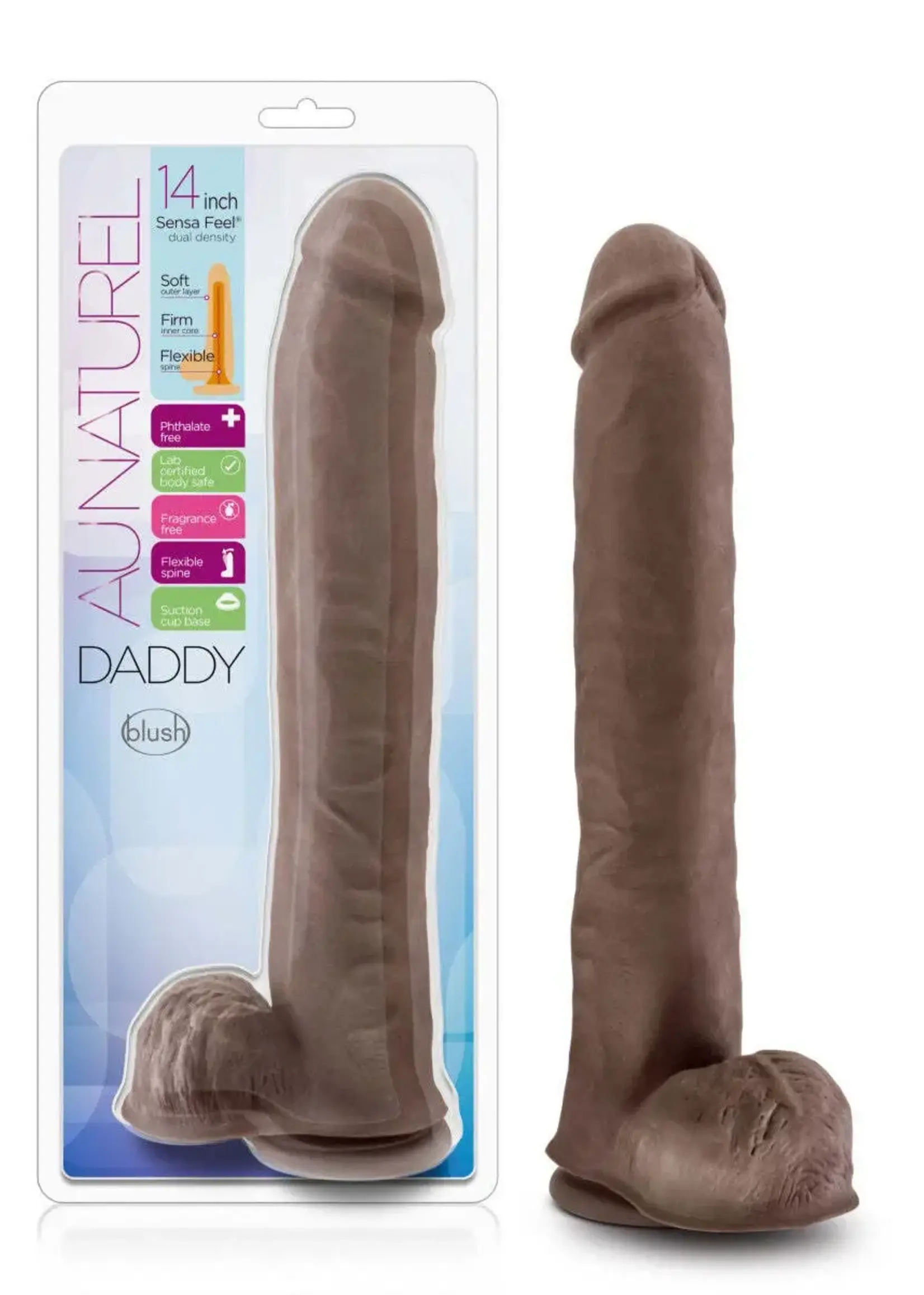 Blush Au Naturel - Daddy - 14 Inch Sensa Feel Dual Density Dildo