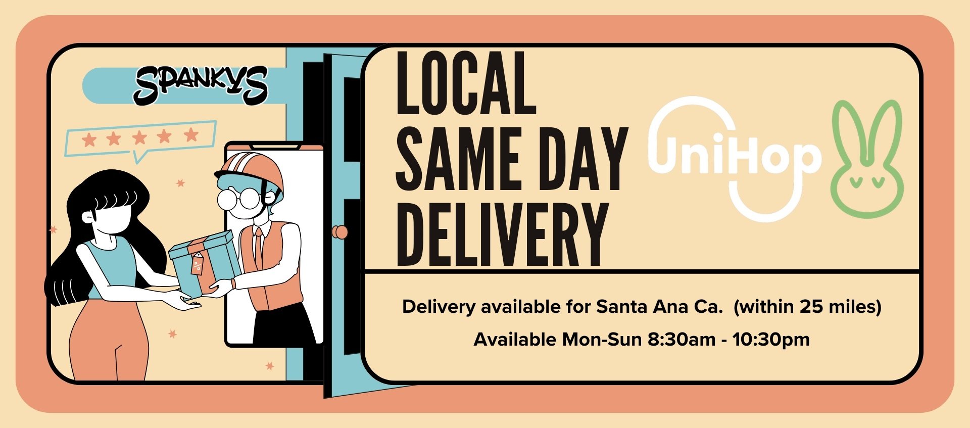 Same day local delivery now available!!!