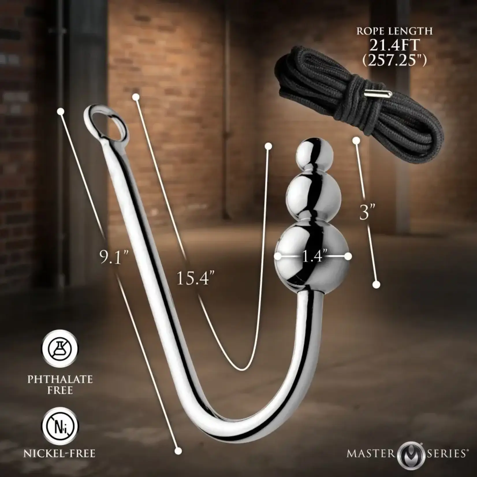 XR Brands Master Series Master Series Roped Anal Hook with Rope