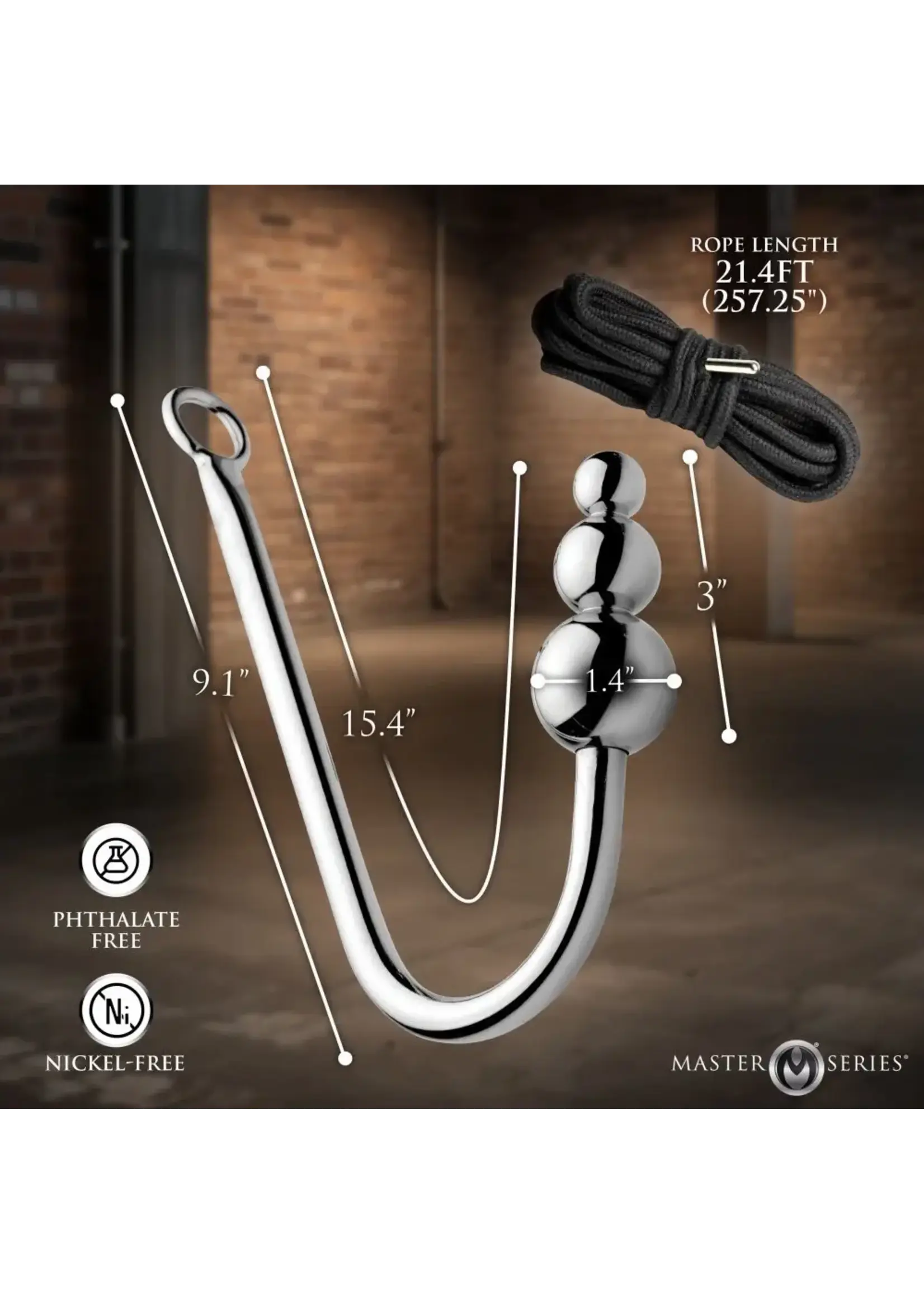 XR Brands Master Series Master Series Roped Anal Hook with Rope