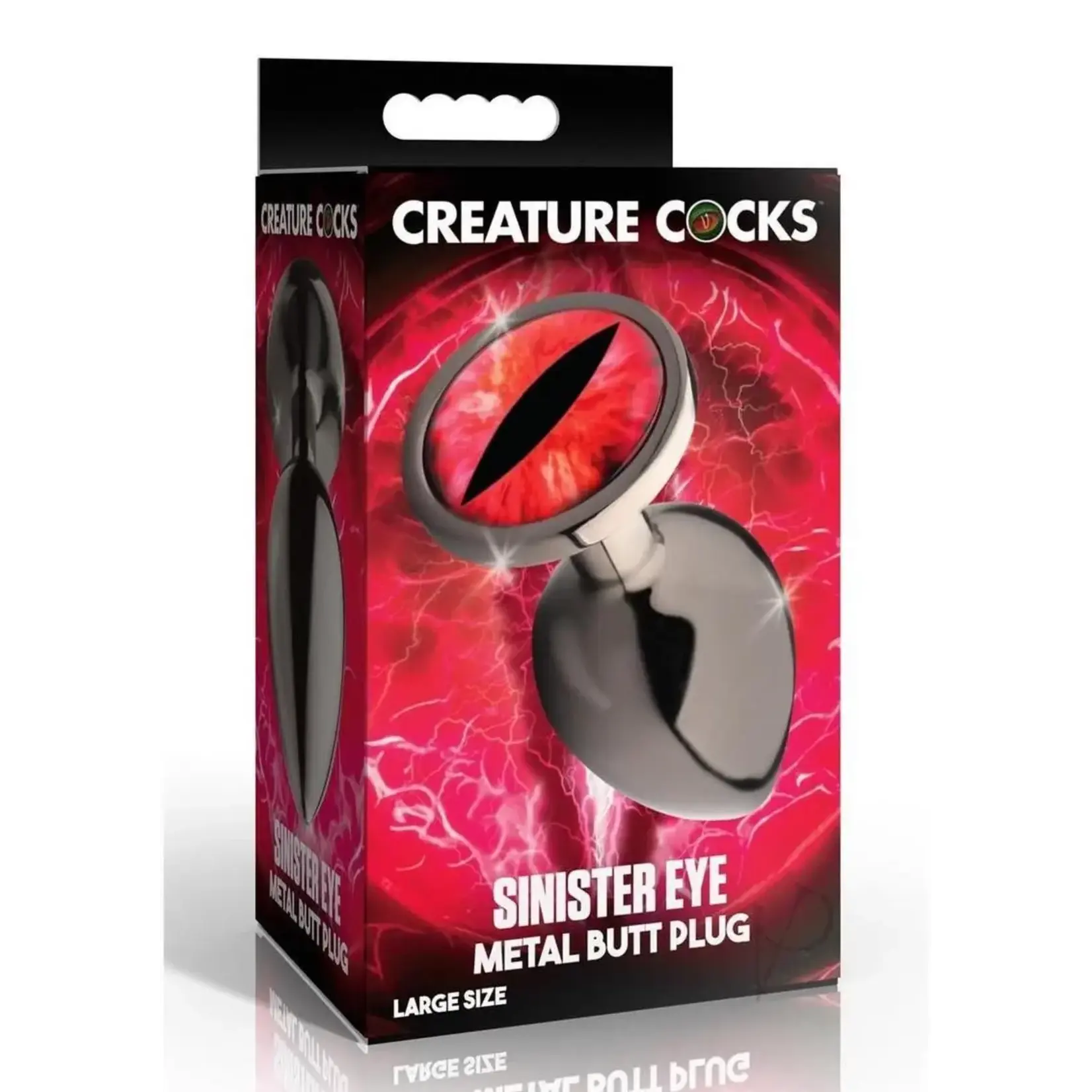 XR Brands Creature Cocks Sinister Eye Red Eye Metal Butt Plug