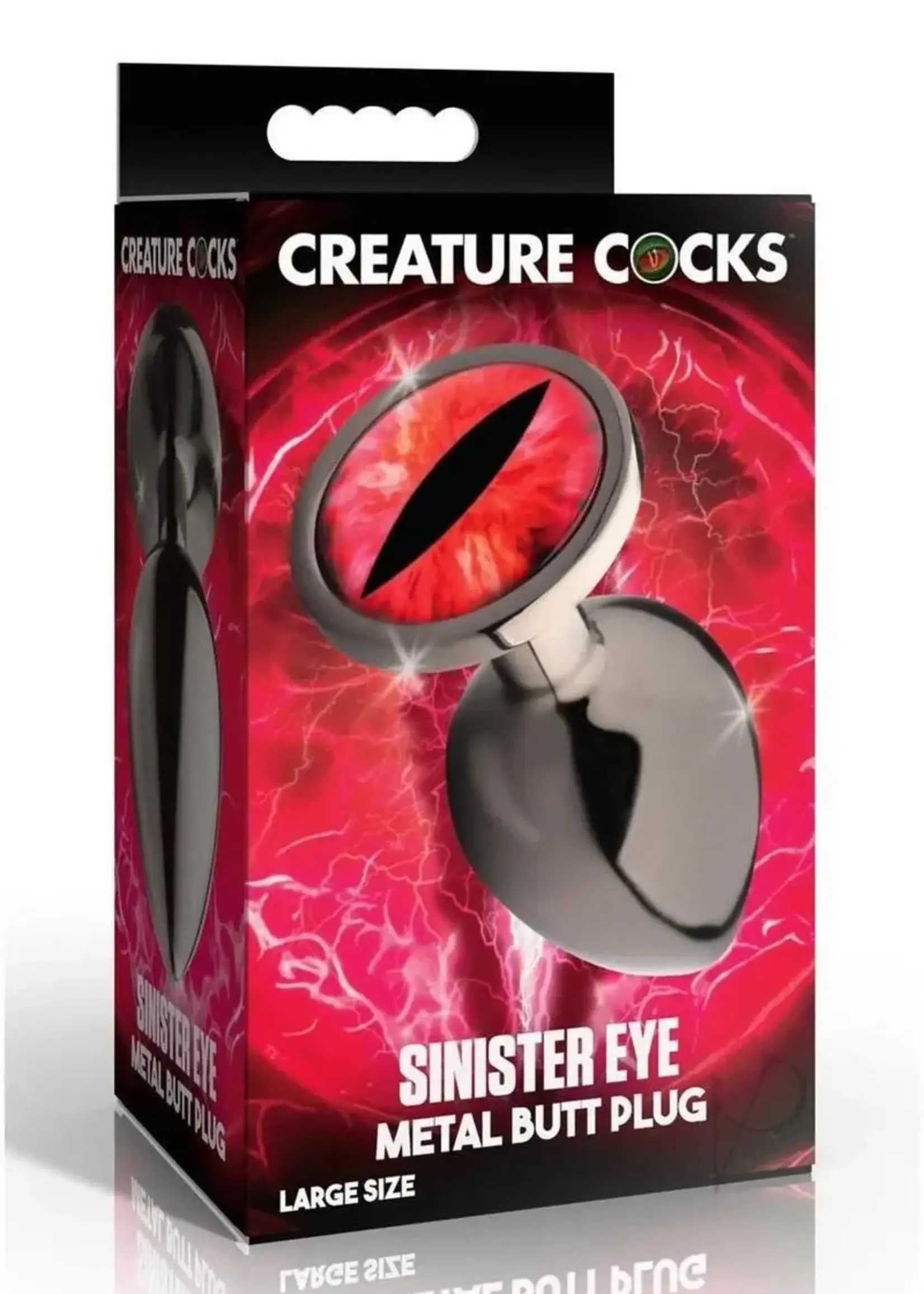 XR Brands Creature Cocks Sinister Eye Red Eye Metal Butt Plug