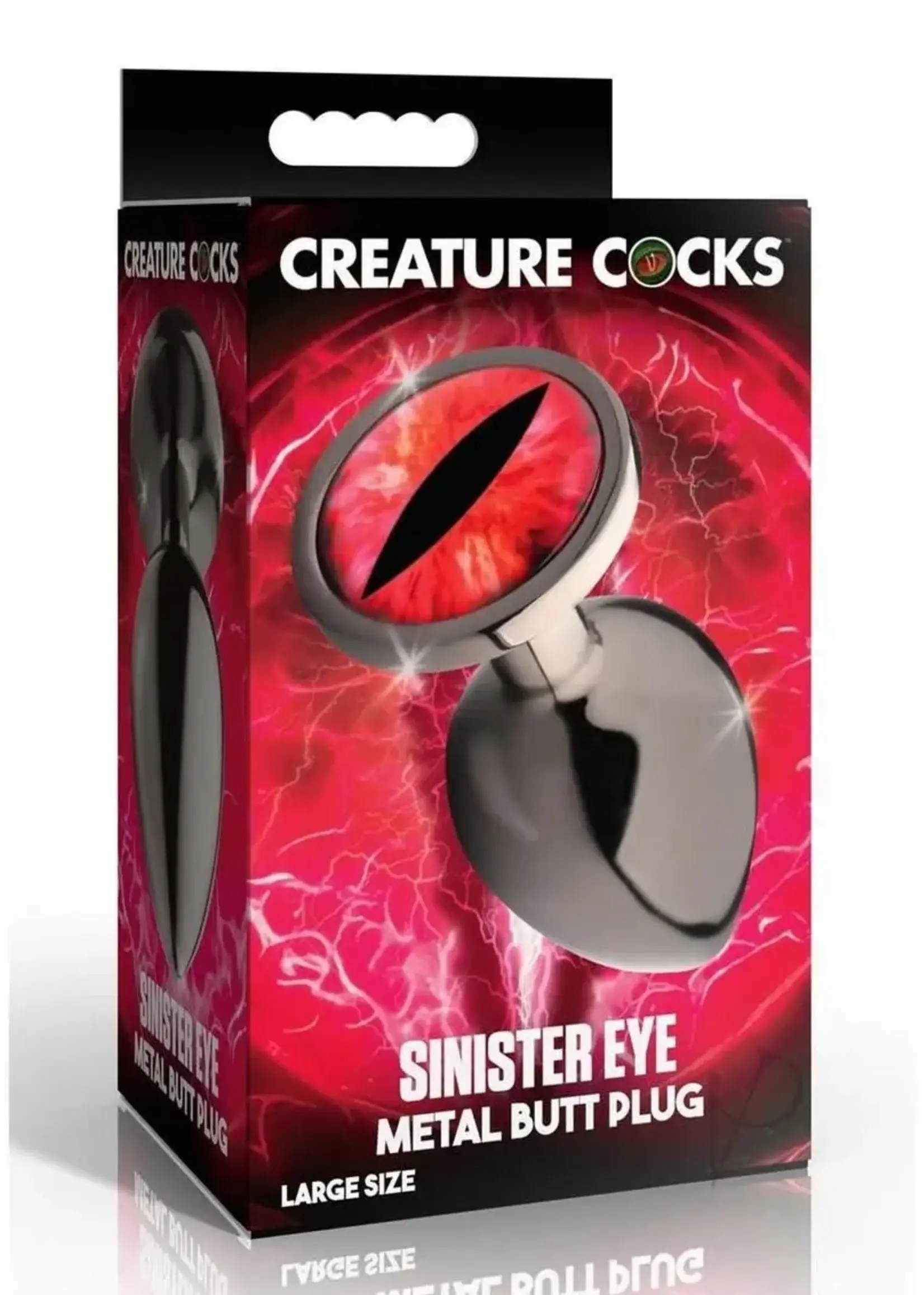 XR Brands Creature Cocks Sinister Eye Red Eye Metal Butt Plug