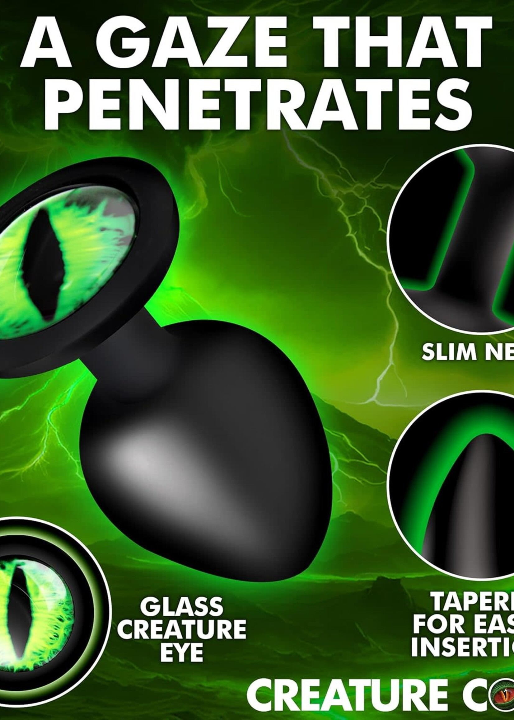 XR Brands Creature Cocks Creature Cocks Creature Green Eye Silicone Butt Plug