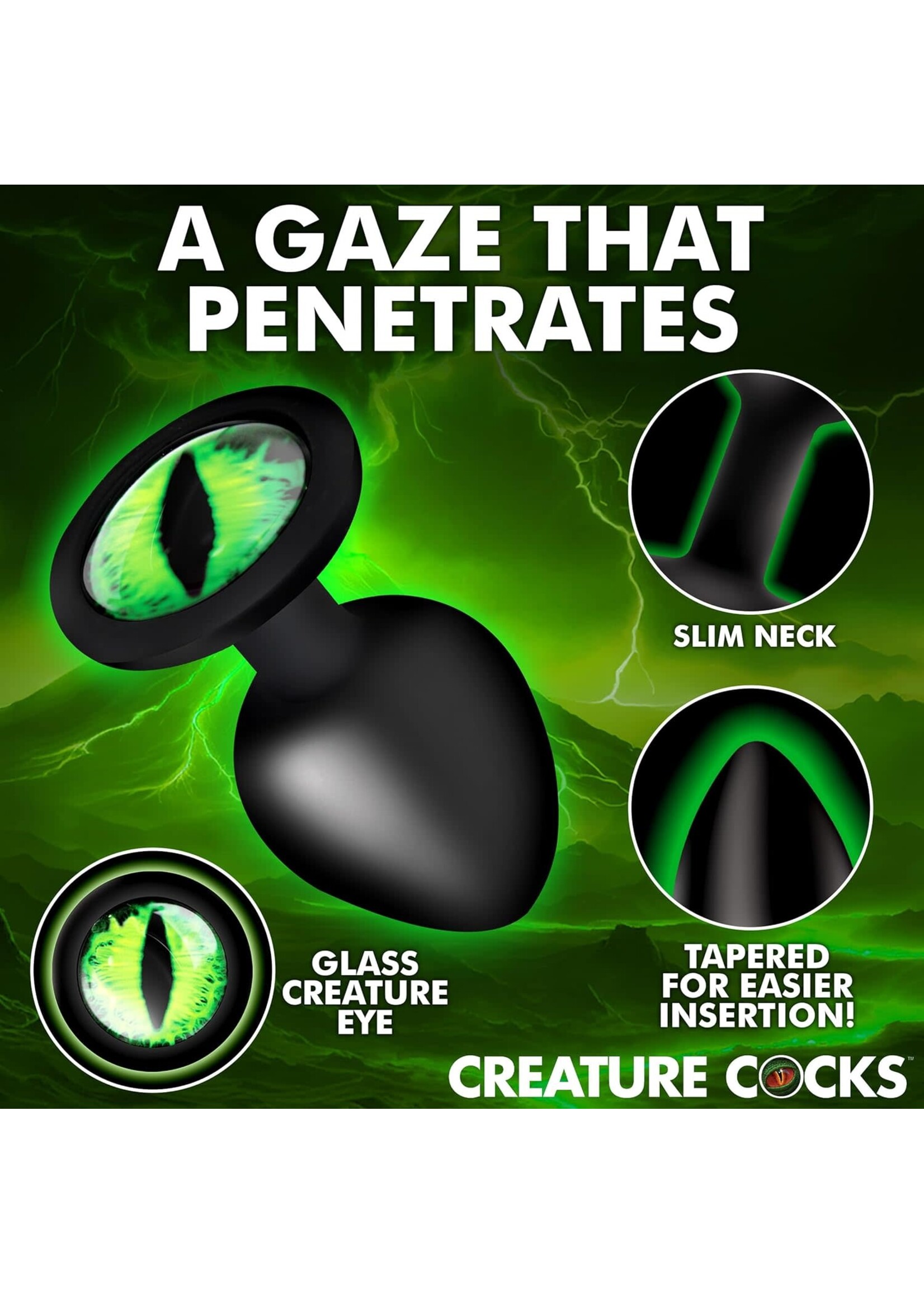XR Brands Creature Cocks Creature Cocks Creature Green Eye Silicone Butt Plug