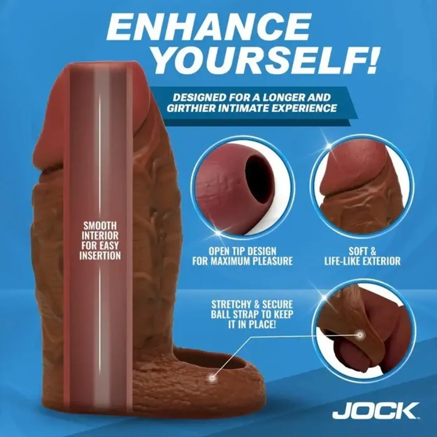 Curve Toys Jock Enhancers Silicone Penis Extension Sleeve