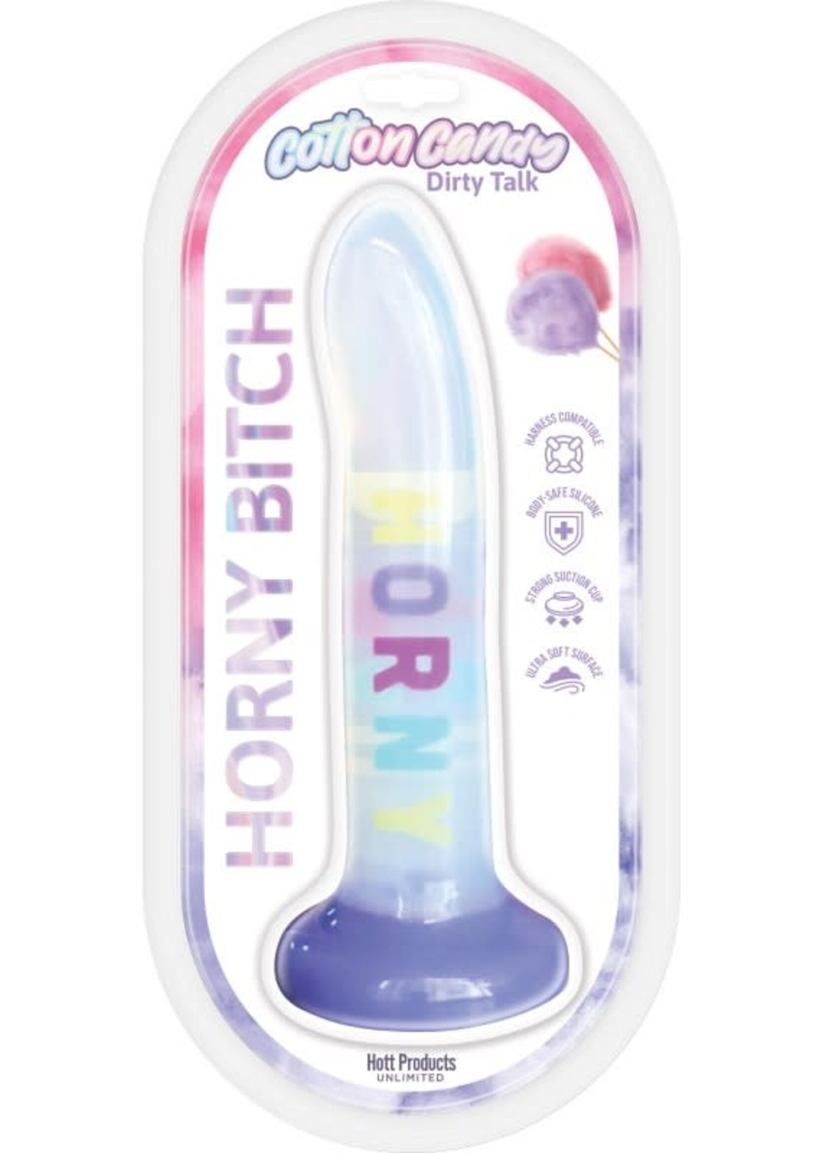 HOTT PRODUCTS Cotton Candy Dirty Talk Silicone Dildo