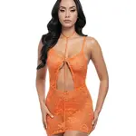 Oh La La Cheri Presley Lace Babydoll w/G-String 2 pc Set - Dragon - Fire Orange