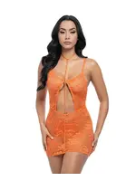 Oh La La Cheri Presley Lace Babydoll w/G-String 2 pc Set - Dragon - Fire Orange