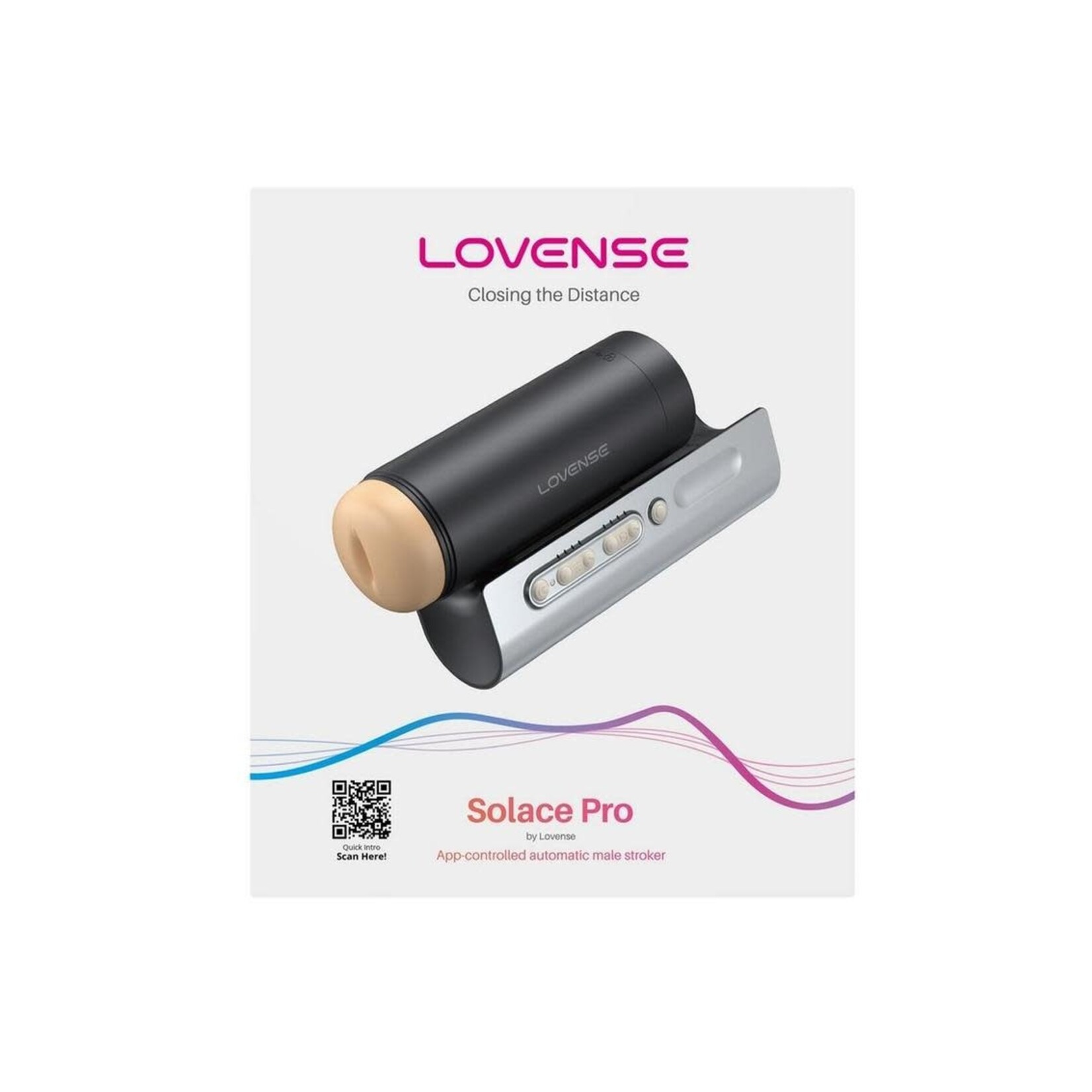 LOVENSE Lovense Solace Pro Rechargeable App Compatible Stroker - Black/Silver