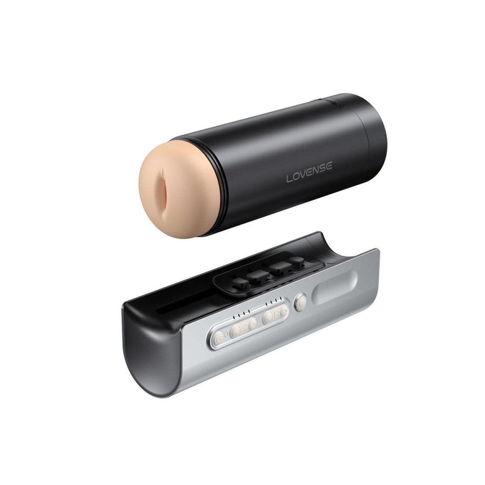 LOVENSE Lovense Solace Pro Rechargeable App Compatible Stroker - Black/Silver